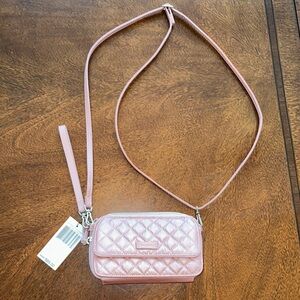 Elegant Pink Quilted Vera Bradley Crossbody Bag